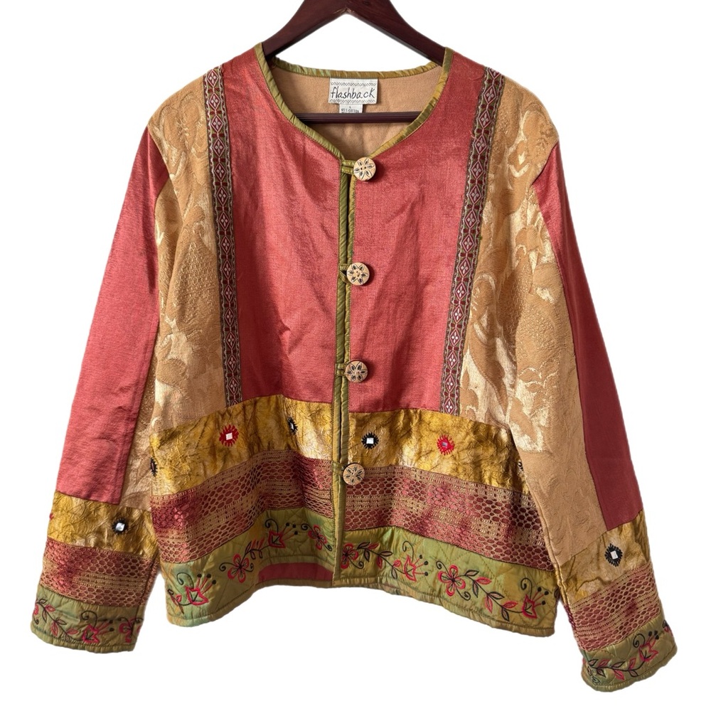 FLASHBACK Vtg Jacket Blazer Patchwork Sz L